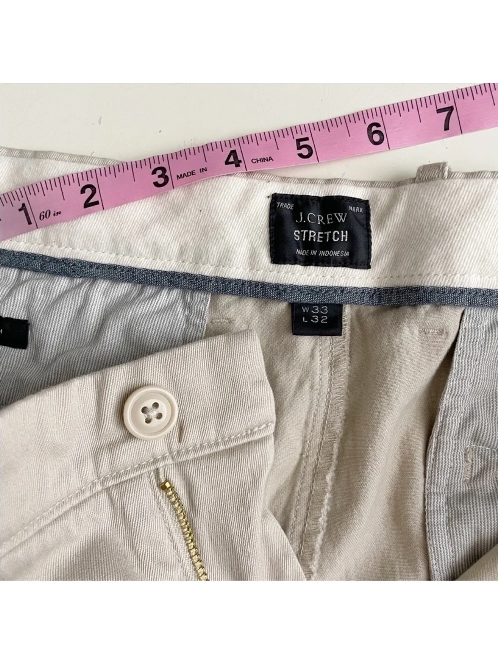 J. Crew Men’s 484 Slim Chinos Pant Light Khaki Size 33x32